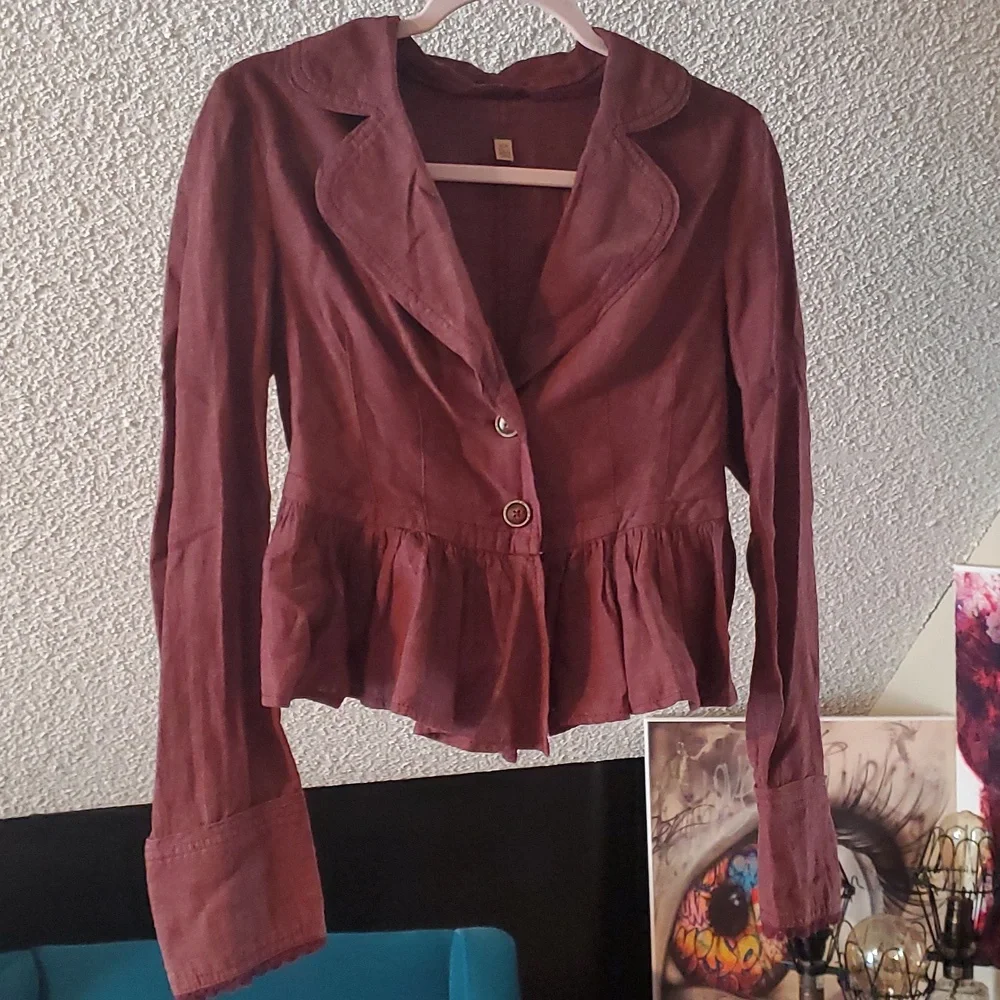 Vintage early 2000's FP Croped ruffle jacket xs - Picture 5 of 12